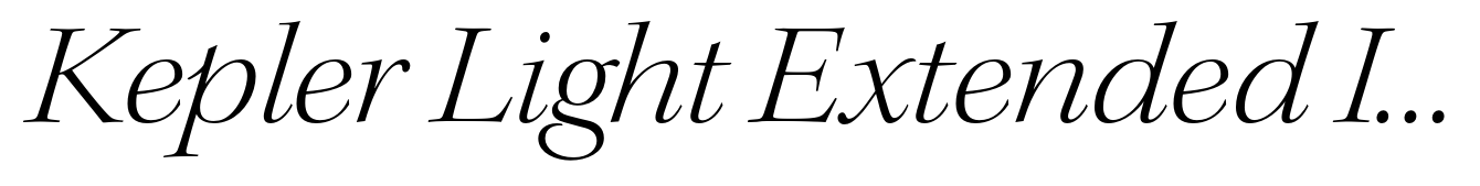 Kepler Light Extended Italic Display